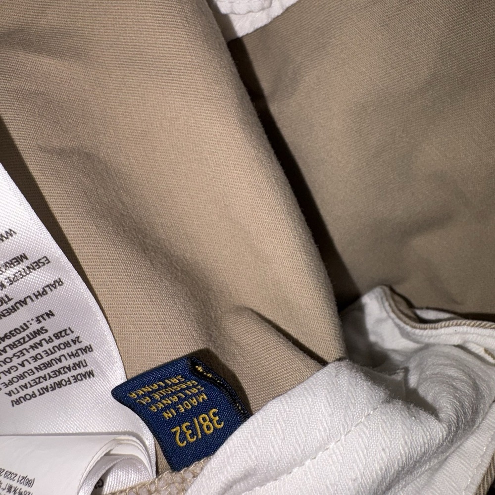 Polo Ralph Lauren Pants Mens 38x32 Khaki Beige Chino Stretch Classic Fit Cotton - Picture 4 of 7